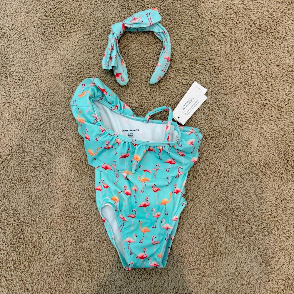 12-18 months Janie ad Jack swimsuit with headband